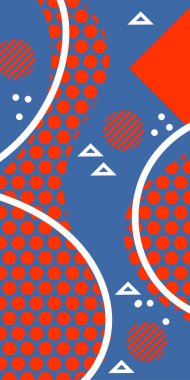 Soyut Geometrik Kolaj Karışık Çizgiler ve Eğri Şekiller. Soyut Geometrik Arkaplan Çizgileri, Eğriler, Mozaik Şekiller Vektör Sanatı. Poster veya sosyal medya için soyut arkaplan.