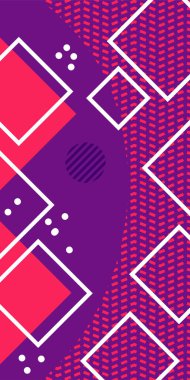 Soyut Geometrik Kolaj Karışık Çizgiler ve Eğri Şekiller. Soyut Geometrik Arkaplan Çizgileri, Eğriler, Mozaik Şekiller Vektör Sanatı. Poster veya sosyal medya için soyut arkaplan.