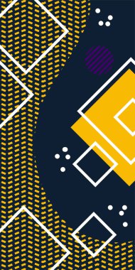 Soyut Geometrik Kolaj Karışık Çizgiler ve Eğri Şekiller. Soyut Geometrik Arkaplan Çizgileri, Eğriler, Mozaik Şekiller Vektör Sanatı. Poster veya sosyal medya için soyut arkaplan.