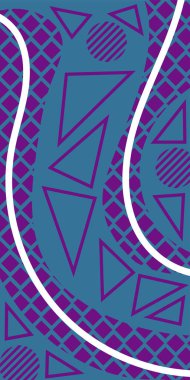 Soyut Geometrik Kolaj Karışık Çizgiler ve Eğri Şekiller. Soyut Geometrik Arkaplan Çizgileri, Eğriler, Mozaik Şekiller Vektör Sanatı. Poster veya sosyal medya için soyut arkaplan.