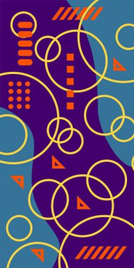 Vektör Soyut Arkaplan Çizgileri, Eğriler ve Dekoratif Mozaik Şekiller. Soyut Geometrik Arkaplan Çizgileri, Eğriler, Mozaik Şekiller Vektör Sanatı. Poster veya sosyal medya için soyut arkaplan.