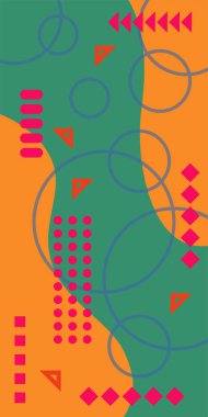 Vektör Soyut Arkaplan Çizgileri, Eğriler ve Dekoratif Mozaik Şekiller. Soyut Geometrik Arkaplan Çizgileri, Eğriler, Mozaik Şekiller Vektör Sanatı. Poster veya sosyal medya için soyut arkaplan.