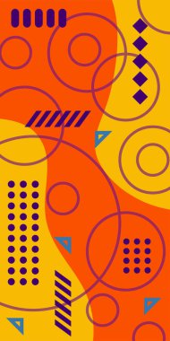 Vektör Soyut Arkaplan Çizgileri, Eğriler ve Dekoratif Mozaik Şekiller. Soyut Geometrik Arkaplan Çizgileri, Eğriler, Mozaik Şekiller Vektör Sanatı. Poster veya sosyal medya için soyut arkaplan.