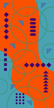 Vektör Soyut Arkaplan Çizgileri, Eğriler ve Dekoratif Mozaik Şekiller. Soyut Geometrik Arkaplan Çizgileri, Eğriler, Mozaik Şekiller Vektör Sanatı. Poster veya sosyal medya için soyut arkaplan.