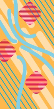 Vektör Soyut Arkaplan Çizgileri, Eğriler ve Dekoratif Mozaik Şekiller. Soyut Geometrik Arkaplan Çizgileri, Eğriler, Mozaik Şekiller Vektör Sanatı. Poster veya sosyal medya için soyut arkaplan.