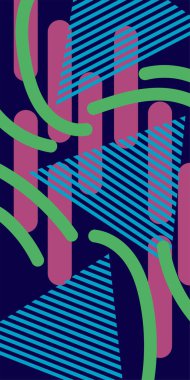 Vektör Soyut Arkaplan Çizgileri, Eğriler ve Dekoratif Mozaik Şekiller. Soyut Geometrik Arkaplan Çizgileri, Eğriler, Mozaik Şekiller Vektör Sanatı. Poster veya sosyal medya için soyut arkaplan.