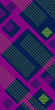 Soyut Geometrik Arkaplan Çizgileri, Eğriler, Mozaik Şekiller Vektör Sanatı. Soyut Geometrik Kolaj Karışık Çizgiler ve Eğri Şekiller. Poster veya sosyal medya için soyut arkaplan.