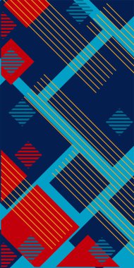 Yaratıcı Soyut Arkaplan Çizgileri, Eğriler ve Parçalı Geometrik Sanat. Oyuncu Soyut Arka plan Çizgileri, Eğriler ve Mozaik benzeri elementler. Poster veya sosyal medya için soyut arkaplan. 