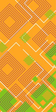 Yaratıcı Soyut Arkaplan Çizgileri, Eğriler ve Parçalı Geometrik Sanat. Oyuncu Soyut Arka plan Çizgileri, Eğriler ve Mozaik benzeri elementler. Poster veya sosyal medya için soyut arkaplan. 