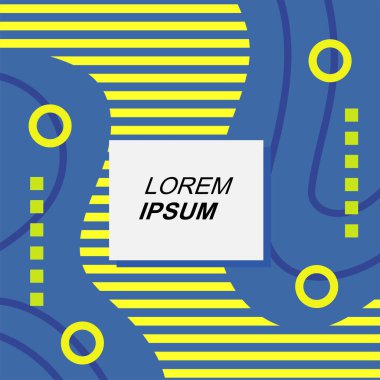 Soyut Geometrik Arkaplan Çizgileri, Eğriler, Mozaik Şekiller Vektör Sanatı. Soyut Geometrik Kolaj Karışık Çizgiler ve Eğri Şekiller. Poster veya sosyal medya için soyut arkaplan.