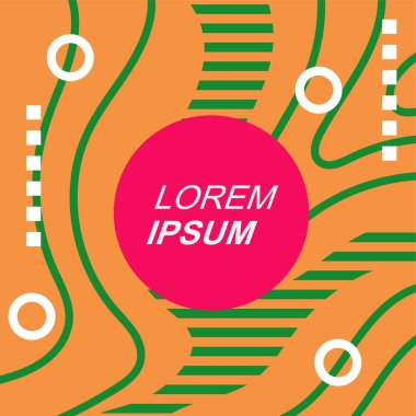 Soyut Geometrik Arkaplan Çizgileri, Eğriler, Mozaik Şekiller Vektör Sanatı. Soyut Geometrik Kolaj Karışık Çizgiler ve Eğri Şekiller. Poster veya sosyal medya için soyut arkaplan.