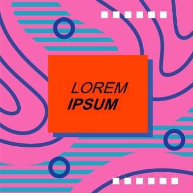 Soyut Geometrik Arkaplan Çizgileri, Eğriler, Mozaik Şekiller Vektör Sanatı. Soyut Geometrik Kolaj Karışık Çizgiler ve Eğri Şekiller. Poster veya sosyal medya için soyut arkaplan.