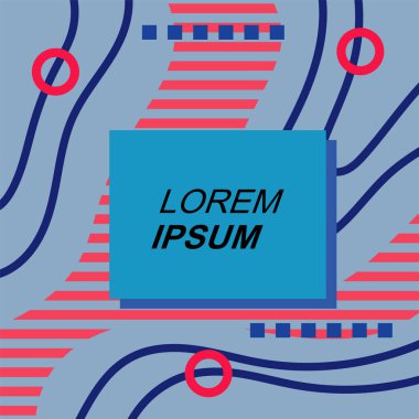 Soyut Geometrik Arkaplan Çizgileri, Eğriler, Mozaik Şekiller Vektör Sanatı. Soyut Geometrik Kolaj Karışık Çizgiler ve Eğri Şekiller. Poster veya sosyal medya için soyut arkaplan.