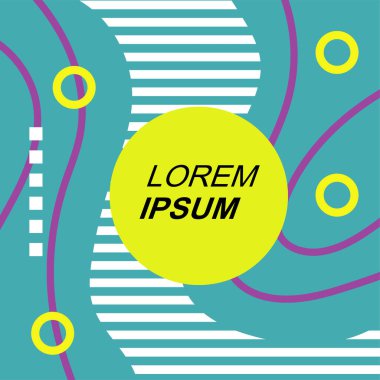 Soyut Geometrik Arkaplan Çizgileri, Eğriler, Mozaik Şekiller Vektör Sanatı. Soyut Geometrik Kolaj Karışık Çizgiler ve Eğri Şekiller. Poster veya sosyal medya için soyut arkaplan.