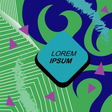 Soyut Geometrik Arkaplan Çizgileri, Eğriler, Mozaik Şekiller Vektör Sanatı. Soyut Geometrik Kolaj Karışık Çizgiler ve Eğri Şekiller. Poster veya sosyal medya için soyut arkaplan.