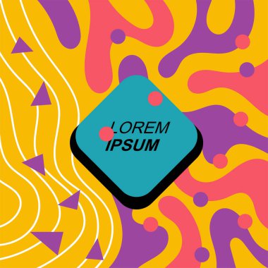 Çağdaş Çizgili Mozaik Tasarım ve Organik Geometrik Şekiller. Soyut Geometrik Kolaj Karışık Çizgiler ve Eğri Şekiller. Poster veya sosyal medya paylaşımı için soyut arkaplan