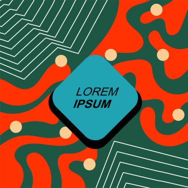 Çağdaş Çizgili Mozaik Tasarım ve Organik Geometrik Şekiller. Soyut Geometrik Kolaj Karışık Çizgiler ve Eğri Şekiller. Poster veya sosyal medya paylaşımı için soyut arkaplan