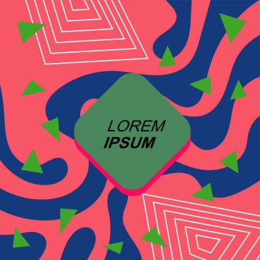 Çağdaş Çizgili Mozaik Tasarım ve Organik Geometrik Şekiller. Soyut Geometrik Kolaj Karışık Çizgiler ve Eğri Şekiller. Poster veya sosyal medya paylaşımı için soyut arkaplan