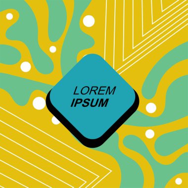 Çağdaş Çizgili Mozaik Tasarım ve Organik Geometrik Şekiller. Soyut Geometrik Kolaj Karışık Çizgiler ve Eğri Şekiller. Poster veya sosyal medya paylaşımı için soyut arkaplan