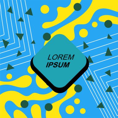 Çağdaş Çizgili Mozaik Tasarım ve Organik Geometrik Şekiller. Soyut Geometrik Kolaj Karışık Çizgiler ve Eğri Şekiller. Poster veya sosyal medya paylaşımı için soyut arkaplan