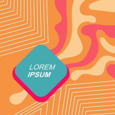 Çağdaş Çizgili Mozaik Tasarım ve Organik Geometrik Şekiller. Soyut Geometrik Kolaj Karışık Çizgiler ve Eğri Şekiller. Poster veya sosyal medya paylaşımı için soyut arkaplan