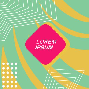 Çağdaş Çizgili Mozaik Tasarım ve Organik Geometrik Şekiller. Soyut Geometrik Kolaj Karışık Çizgiler ve Eğri Şekiller. Poster veya sosyal medya paylaşımı için soyut arkaplan