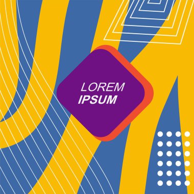 Çağdaş Çizgili Mozaik Tasarım ve Organik Geometrik Şekiller. Soyut Geometrik Kolaj Karışık Çizgiler ve Eğri Şekiller. Poster veya sosyal medya paylaşımı için soyut arkaplan