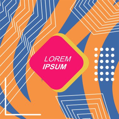 Çağdaş Çizgili Mozaik Tasarım ve Organik Geometrik Şekiller. Soyut Geometrik Kolaj Karışık Çizgiler ve Eğri Şekiller. Poster veya sosyal medya paylaşımı için soyut arkaplan