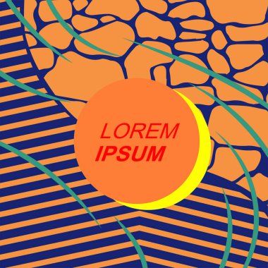 Dinamik Soyut Kompozisyon Çizgileri, Girdap ve Geometrik Elementler. Tarz Vektör Arkaplanı: Çizgiler, Eğriler ve Dekoratif Şekiller. Poster veya sosyal medya için soyut arkaplan.