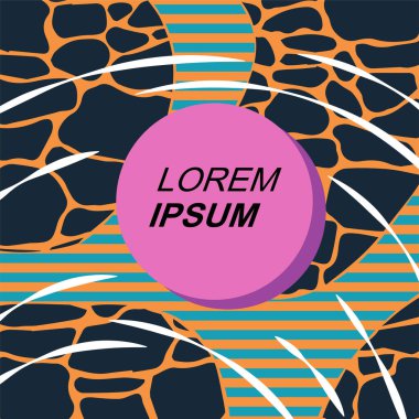 Dinamik Soyut Kompozisyon Çizgileri, Girdap ve Geometrik Elementler. Tarz Vektör Arkaplanı: Çizgiler, Eğriler ve Dekoratif Şekiller. Poster veya sosyal medya için soyut arkaplan.