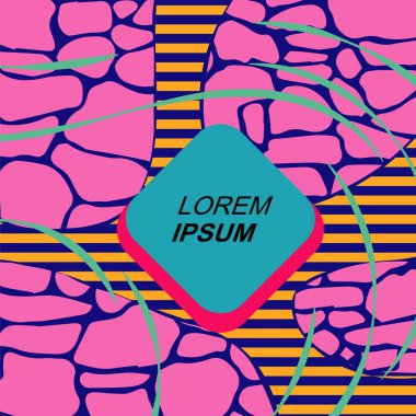 Dinamik Soyut Kompozisyon Çizgileri, Girdap ve Geometrik Elementler. Tarz Vektör Arkaplanı: Çizgiler, Eğriler ve Dekoratif Şekiller. Poster veya sosyal medya için soyut arkaplan.