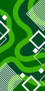 Dekoratif Vektör Arkaplan Organik Akış ve Geometrik Kesinlik. Boho Soyut Arkaplan Eğrisi Çizgileri ve Geometrik Aksanlar. Geometrik şekillerin mozaiğiyle soyut arkaplan.