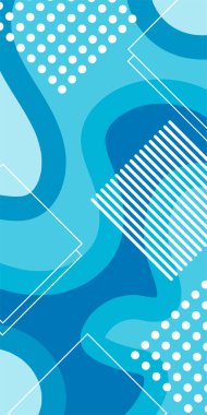 Dekoratif Vektör Arkaplan Organik Akış ve Geometrik Kesinlik. Boho Soyut Arkaplan Eğrisi Çizgileri ve Geometrik Aksanlar. Geometrik şekillerin mozaiğiyle soyut arkaplan.