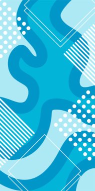 Dekoratif Vektör Arkaplan Organik Akış ve Geometrik Kesinlik. Boho Soyut Arkaplan Eğrisi Çizgileri ve Geometrik Aksanlar. Geometrik şekillerin mozaiğiyle soyut arkaplan.