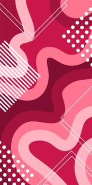 Dekoratif Vektör Arkaplan Organik Akış ve Geometrik Kesinlik. Boho Soyut Arkaplan Eğrisi Çizgileri ve Geometrik Aksanlar. Geometrik şekillerin mozaiğiyle soyut arkaplan.