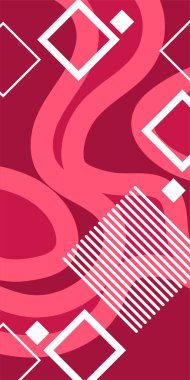 Dekoratif Vektör Arkaplan Organik Akış ve Geometrik Kesinlik. Boho Soyut Arkaplan Eğrisi Çizgileri ve Geometrik Aksanlar. Geometrik şekillerin mozaiğiyle soyut arkaplan.