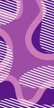 Dekoratif Vektör Arkaplan Organik Akış ve Geometrik Kesinlik. Boho Soyut Arkaplan Eğrisi Çizgileri ve Geometrik Aksanlar. Geometrik şekillerin mozaiğiyle soyut arkaplan.