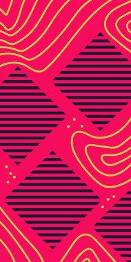 Dekoratif Vektör Arkaplan Organik Akış ve Geometrik Kesinlik. Boho Soyut Arkaplan Eğrisi Çizgileri ve Geometrik Aksanlar. Geometrik şekillerin mozaiğiyle soyut arkaplan.