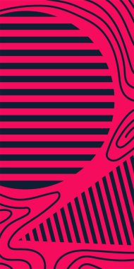 Dekoratif Vektör Arkaplan Organik Akış ve Geometrik Kesinlik. Boho Soyut Arkaplan Eğrisi Çizgileri ve Geometrik Aksanlar. Geometrik şekillerin mozaiğiyle soyut arkaplan.