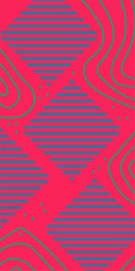 Dekoratif Vektör Arkaplan Organik Akış ve Geometrik Kesinlik. Boho Soyut Arkaplan Eğrisi Çizgileri ve Geometrik Aksanlar. Geometrik şekillerin mozaiğiyle soyut arkaplan.