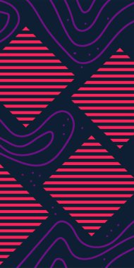 Dekoratif Vektör Arkaplan Organik Akış ve Geometrik Kesinlik. Boho Soyut Arkaplan Eğrisi Çizgileri ve Geometrik Aksanlar. Geometrik şekillerin mozaiğiyle soyut arkaplan.