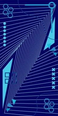 Dekoratif Vektör Arkaplan Organik Akış ve Geometrik Kesinlik. Boho Soyut Arkaplan Eğrisi Çizgileri ve Geometrik Aksanlar. Geometrik şekillerin mozaiğiyle soyut arkaplan.