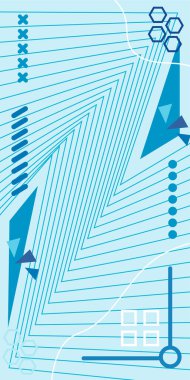 Dekoratif Vektör Arkaplan Organik Akış ve Geometrik Kesinlik. Boho Soyut Arkaplan Eğrisi Çizgileri ve Geometrik Aksanlar. Geometrik şekillerin mozaiğiyle soyut arkaplan.