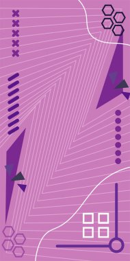 Dekoratif Vektör Arkaplan Organik Akış ve Geometrik Kesinlik. Boho Soyut Arkaplan Eğrisi Çizgileri ve Geometrik Aksanlar. Geometrik şekillerin mozaiğiyle soyut arkaplan.