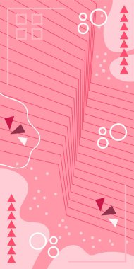 Dekoratif Vektör Arkaplan Organik Akış ve Geometrik Kesinlik. Boho Soyut Arkaplan Eğrisi Çizgileri ve Geometrik Aksanlar. Geometrik şekillerin mozaiğiyle soyut arkaplan.