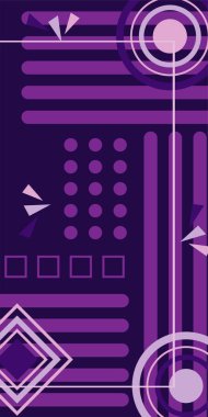 Modern Soyut Mozaik Geometrik Şekiller ve Süslü Vektör Tasarımı. Geometrik şekillerin mozaiğiyle soyut arkaplan.