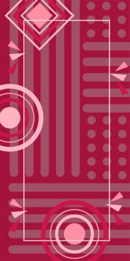 Modern Soyut Mozaik Geometrik Şekiller ve Süslü Vektör Tasarımı. Geometrik şekillerin mozaiğiyle soyut arkaplan.