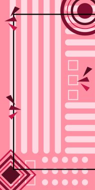 Modern Soyut Mozaik Geometrik Şekiller ve Süslü Vektör Tasarımı. Geometrik şekillerin mozaiğiyle soyut arkaplan.