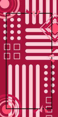 Modern Soyut Mozaik Geometrik Şekiller ve Süslü Vektör Tasarımı. Geometrik şekillerin mozaiğiyle soyut arkaplan.