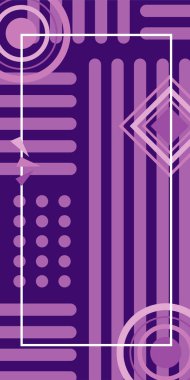 Modern Soyut Mozaik Geometrik Şekiller ve Süslü Vektör Tasarımı. Geometrik şekillerin mozaiğiyle soyut arkaplan.